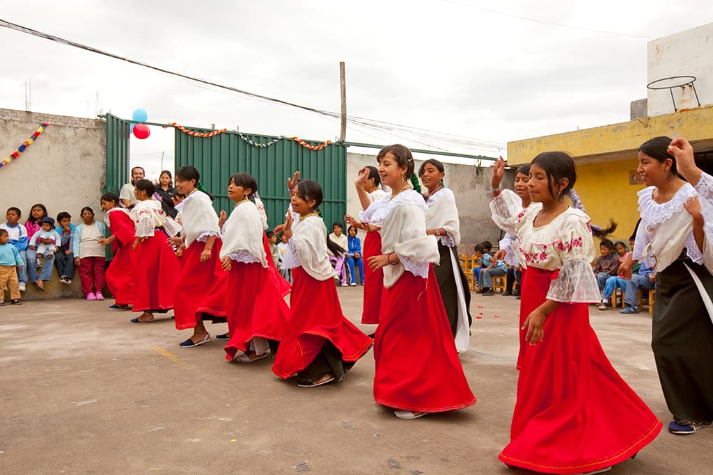 Girls in traditional dress