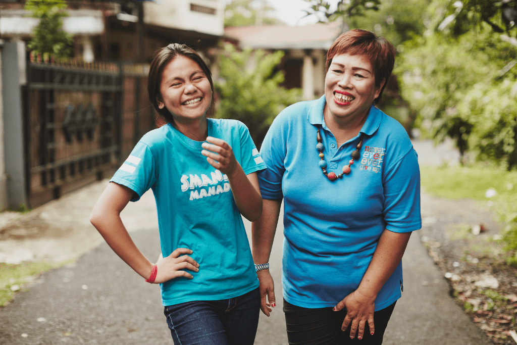 Joice, Project Tutor, with a participant