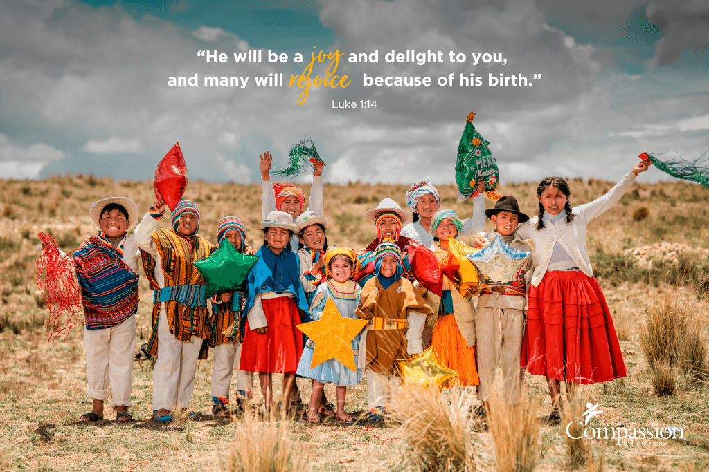 Children re-enact the Nativity